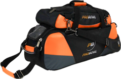 DELUXE 3-BALL TOTE W/SHOE BAG BLACK/CARBON ORANGE