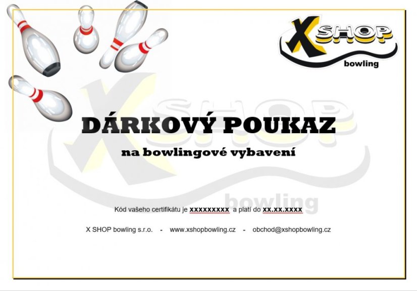 DÁRKOVÝ POUKAZ NA BOWLINGOVÉ VYBAVENÍ