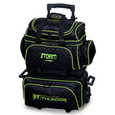 4-BALL ROLL THUNDER BAGS CHECKERED BLACK/LIME