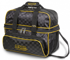 2-BALL TOTE DELUXE BAG CHECKERED BLACK/GOLD