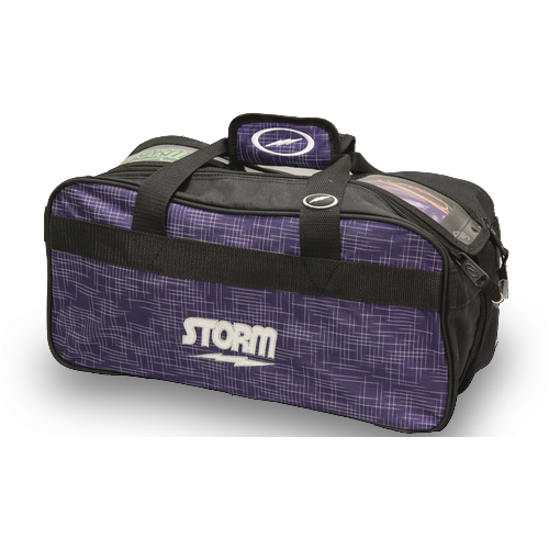 2-BALL TOTE ABSTRACT PURPLE/BLACK