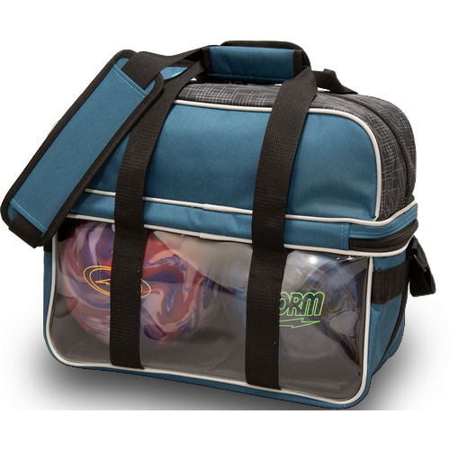 TAŠKA DLX NA 2 KOULE NOSIČKA S PROSTOREM NA BOTY OCELOVĚ MODRÁ/ČERNÁ