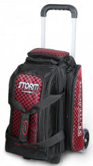 2-BALL ROLL THUNDER BAGS CHECKERED BLACK/RED
