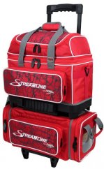 4-BALL ROLL STREAMLINE BAGS RED CRACKLE/ RED