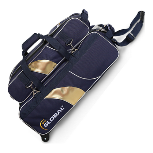 TAŠKA NA 3 KOULE AIRLINE DELUXE S ODEPÍNACÍ TAŠKOU NA BOTY MODRÁ/ZLATÁ