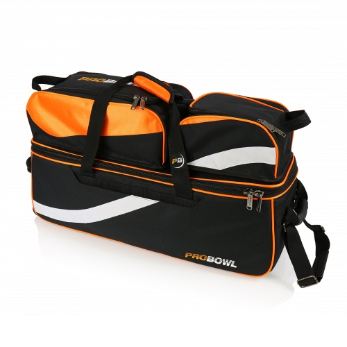 TAŠKA NA 3 KOULE TOTE DELUXE S TAŠKOU NA BOTY ČERNÁ/ORANŽOVÁ 4+