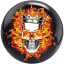 FLAMING SKULL BRUNSWICK VIZ-A-BALL