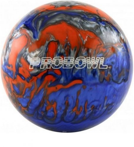 blue and orange bowling ball